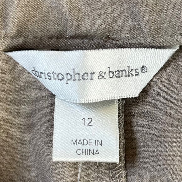 Christopher & Banks Comfort Waist Pants Womans Size 12 Tan New - Picture 6 of 10